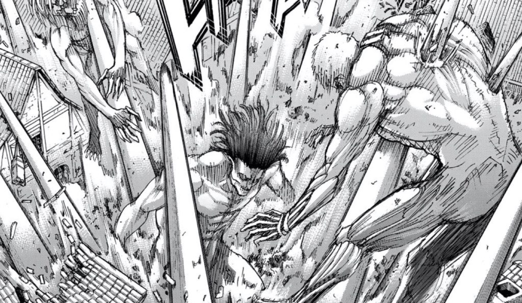 戦鎚の力を使うエレン